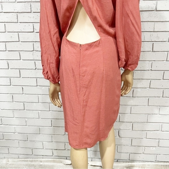 Anthropologie Women’s Puff-Sleeve Wrap Mini Dress in Pink - Picture 6 of 12